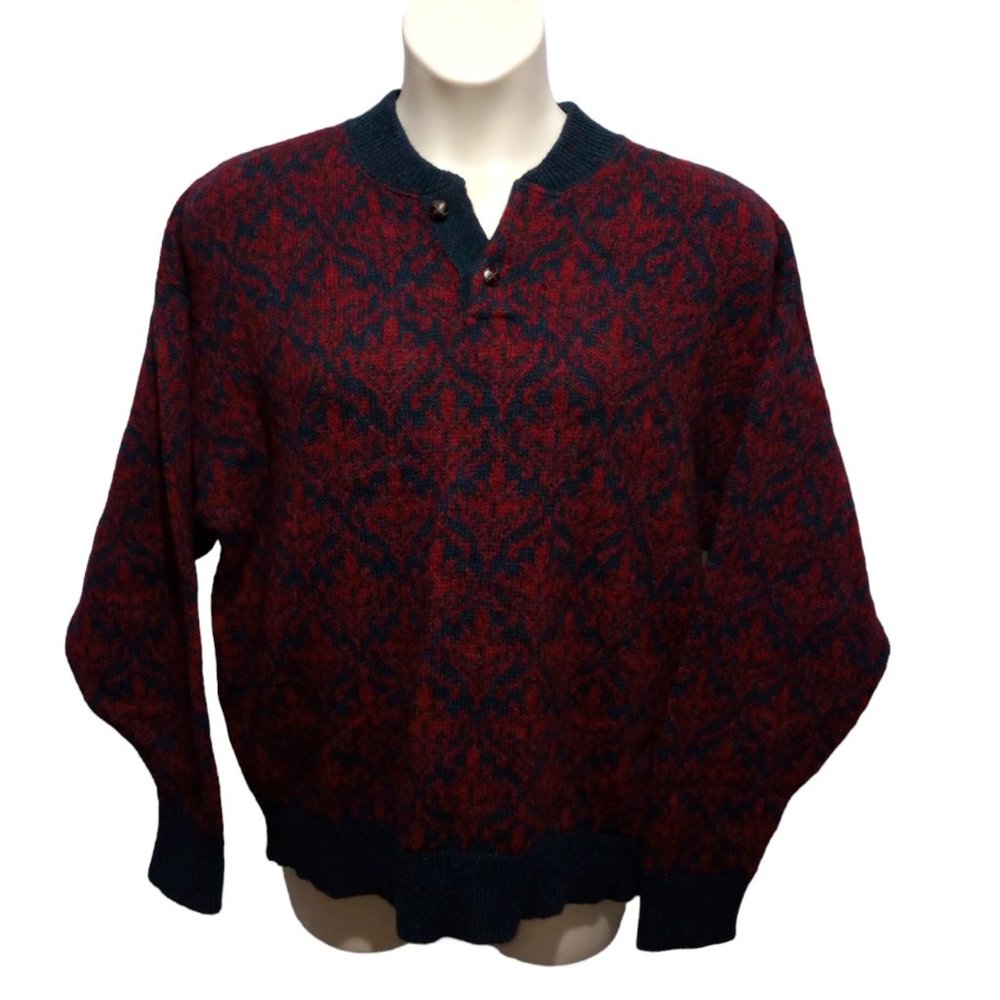 Vintage Pendleton LOBO Sz XL Red/Blue 100% Pure Wool Men's Sweater